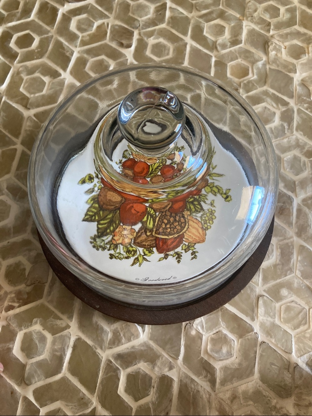 Corningware Vintage 1970's Good Wood Spice of Life 7.5” Tray & Glass Dome - Picture 3 of 8